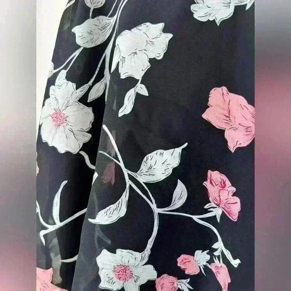 Another Story Womens Black Pink Floral Lace Cami Top Lace Trim Romantic XS - Picture 5 of 10